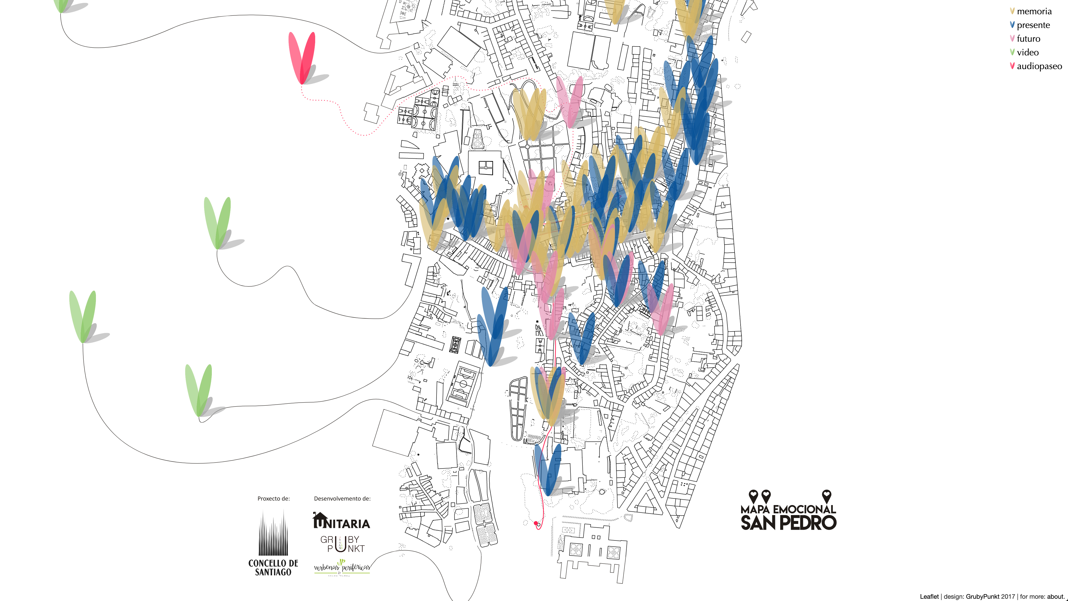 Captura de pantalla da páxina web do mapa emocional do barrio de San Pedro